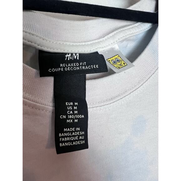 H&M SpongeBob T-Shirt Short Sleeve Relaxed Fit Size Medium Tie Dye - Picture 4 of 7